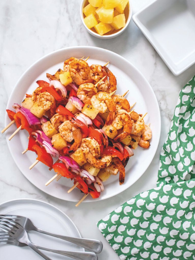 Brochettes de crevettes chipotle et ananas