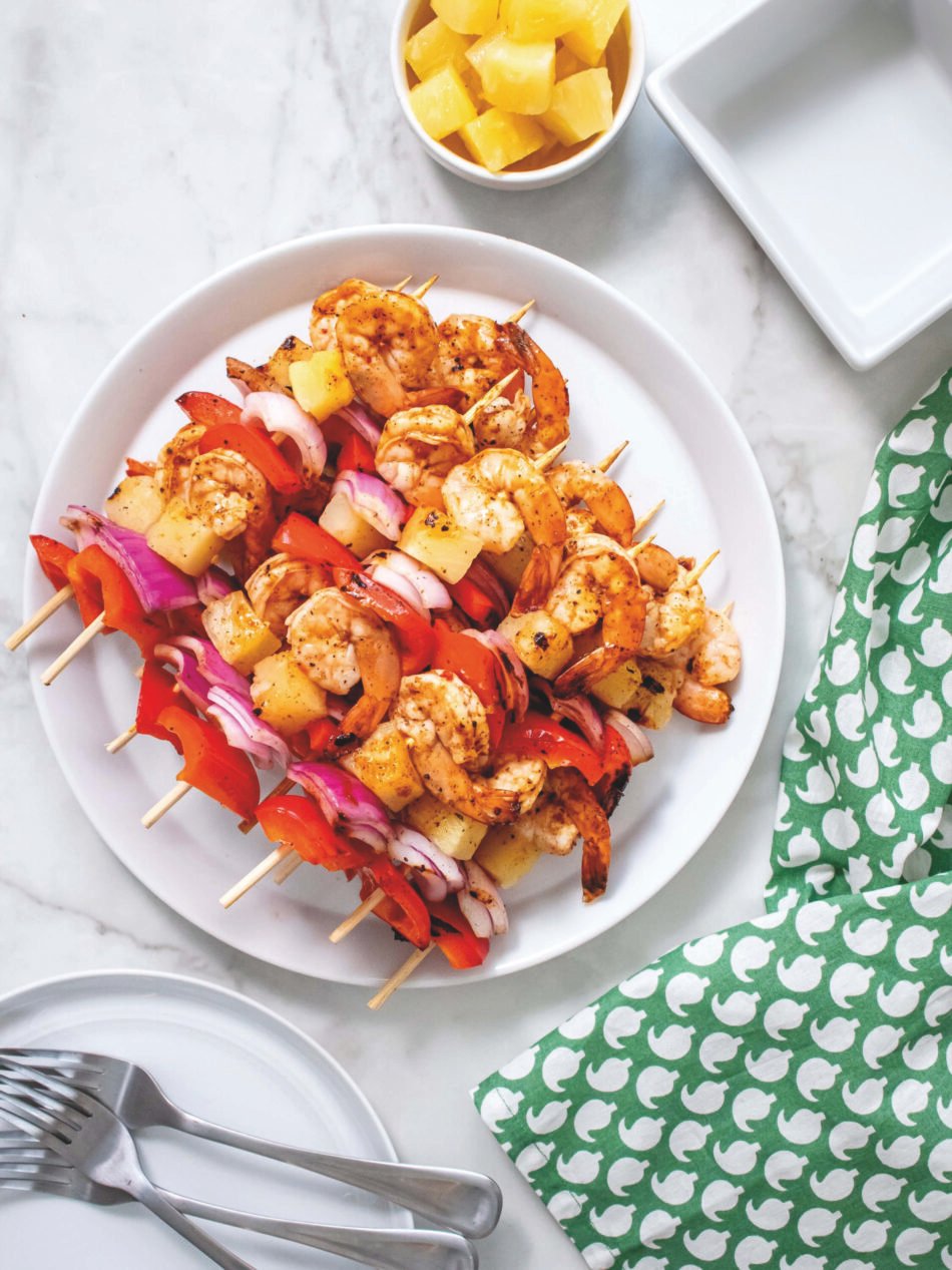 Brochettes de crevettes chipotle et ananas
