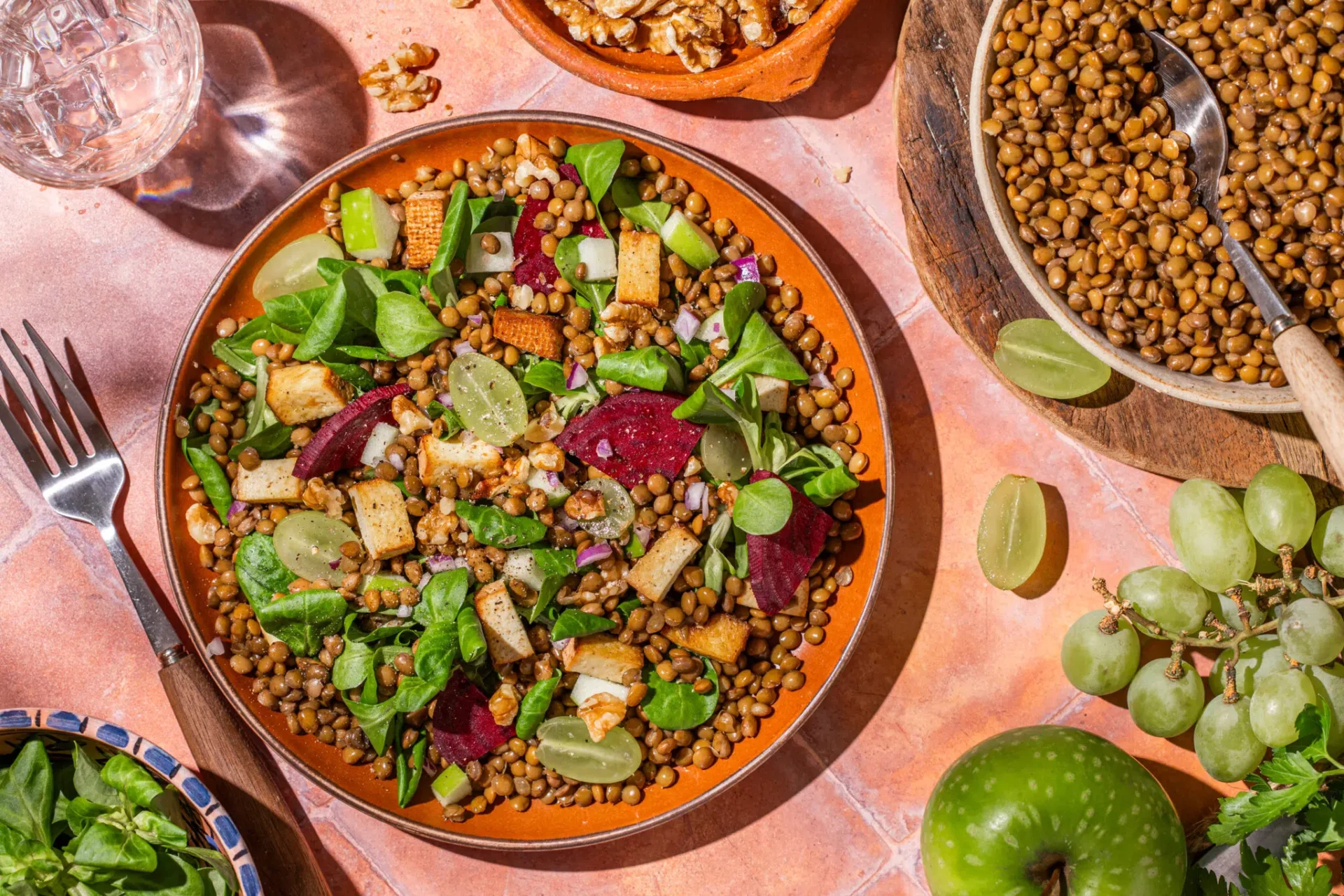 Salade de lentilles vertes façon petit salé